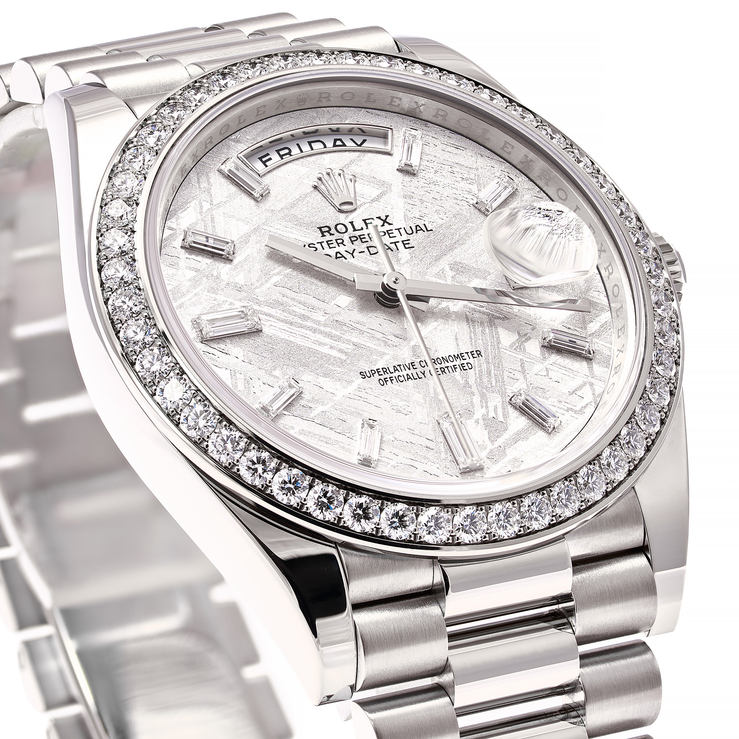 Day-Date 40 Weißgold Diamant Baguette
