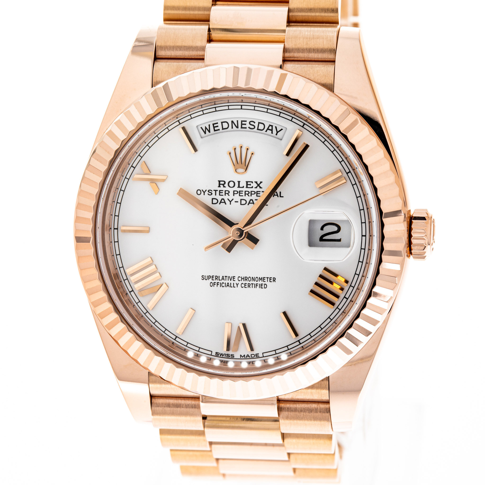 Day-Date 40 Roségold Weiß