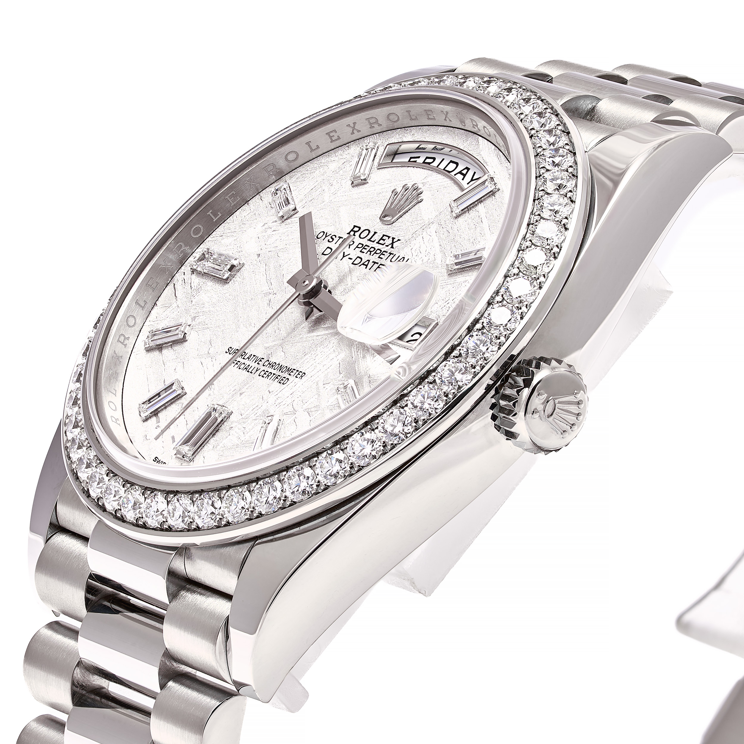 Day-Date 40 Weißgold Diamant Baguette