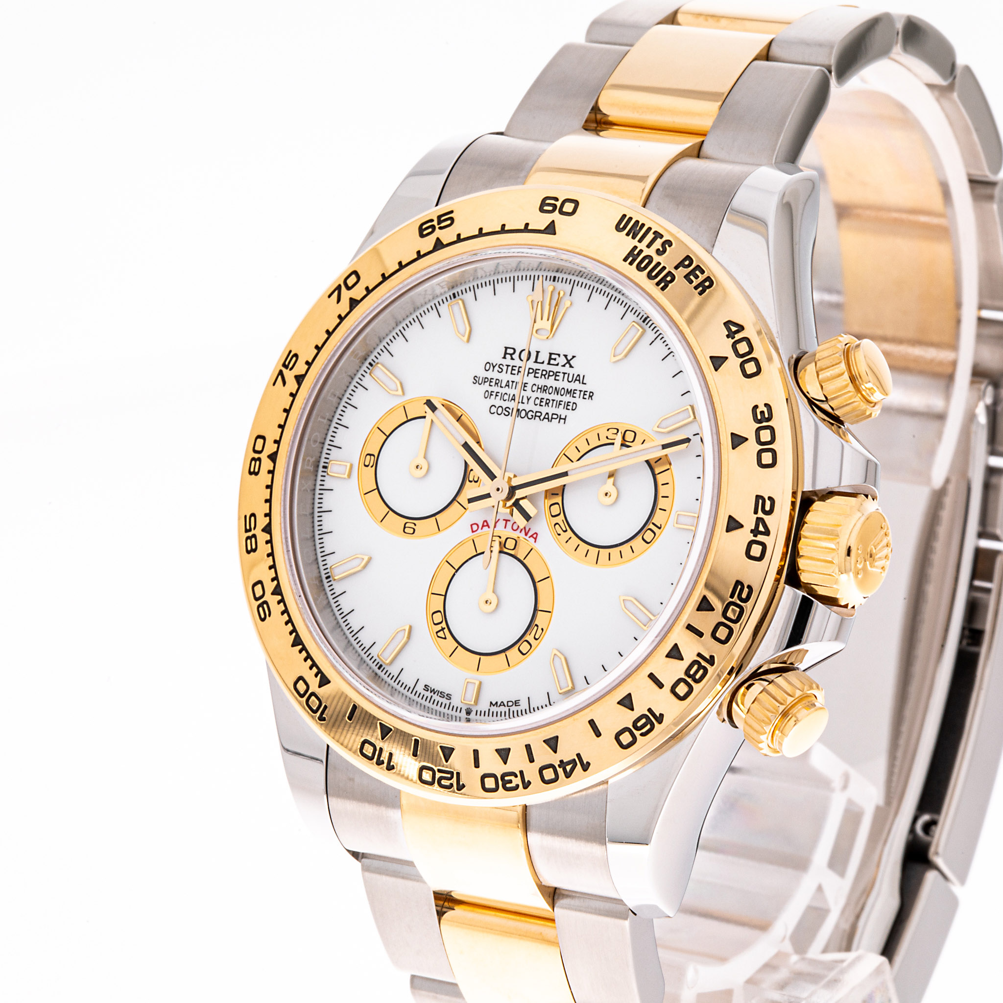 Daytona Stahl Gold Weiß