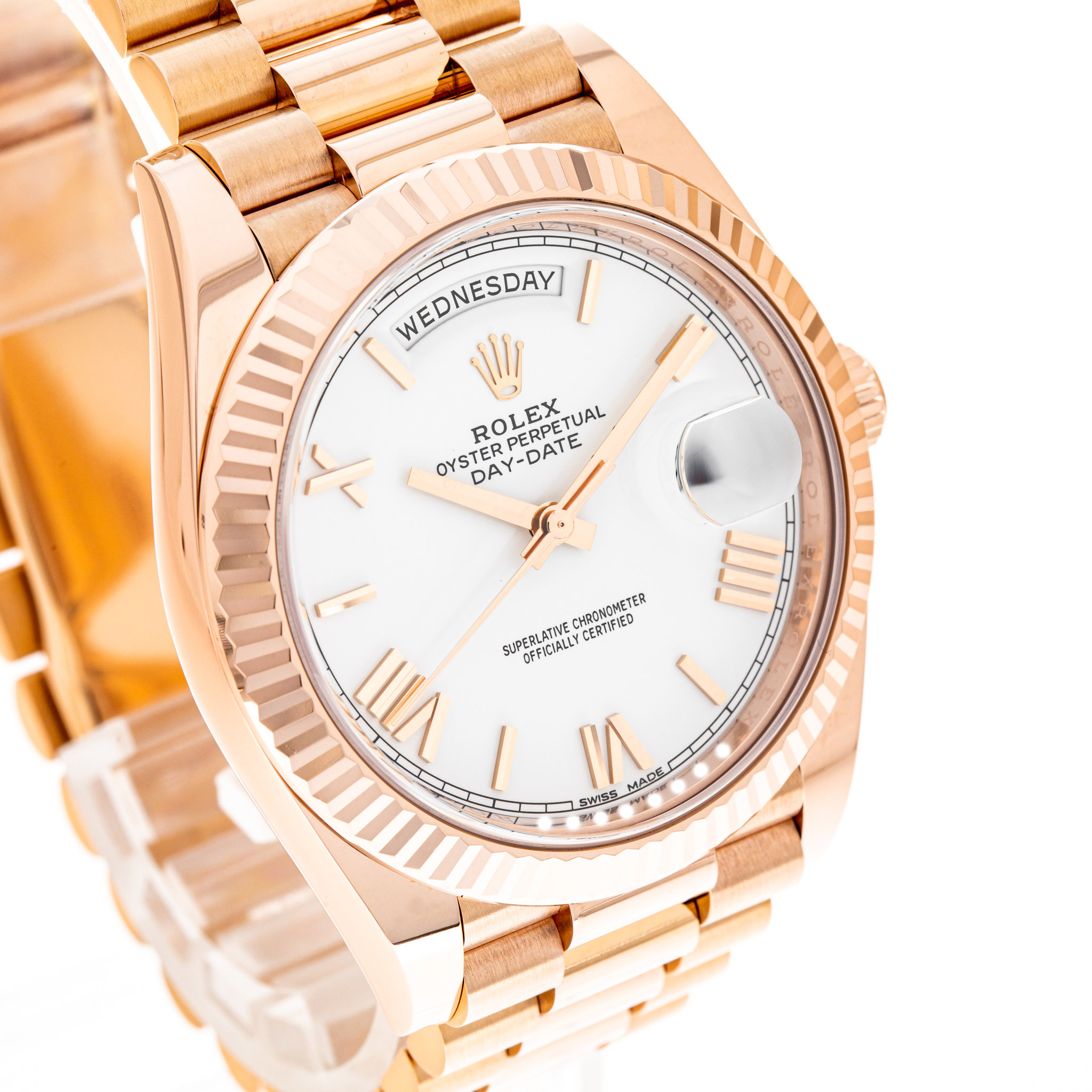 Day-Date 40 Roségold Weiß