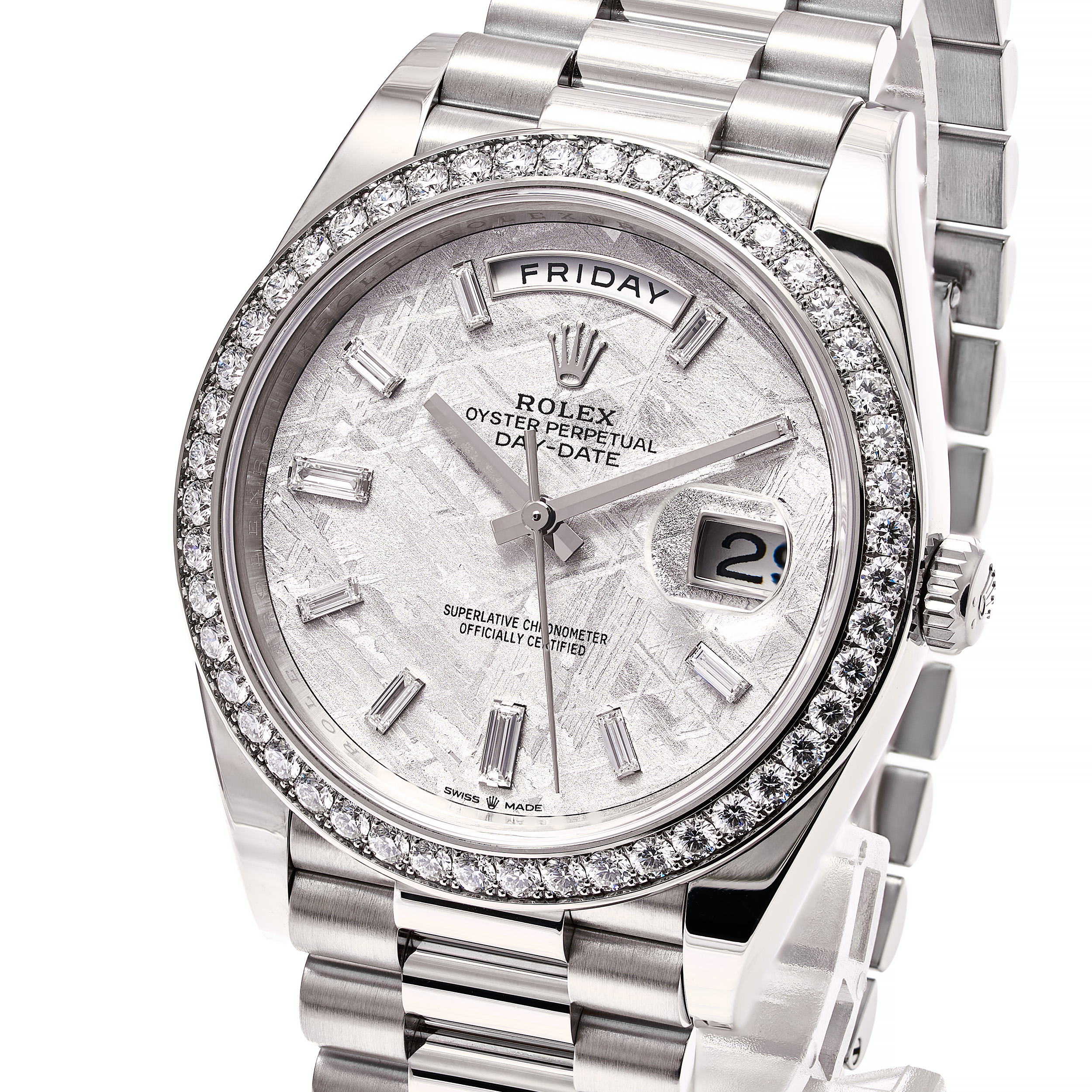 Day-Date 40 Weißgold Diamant Baguette
