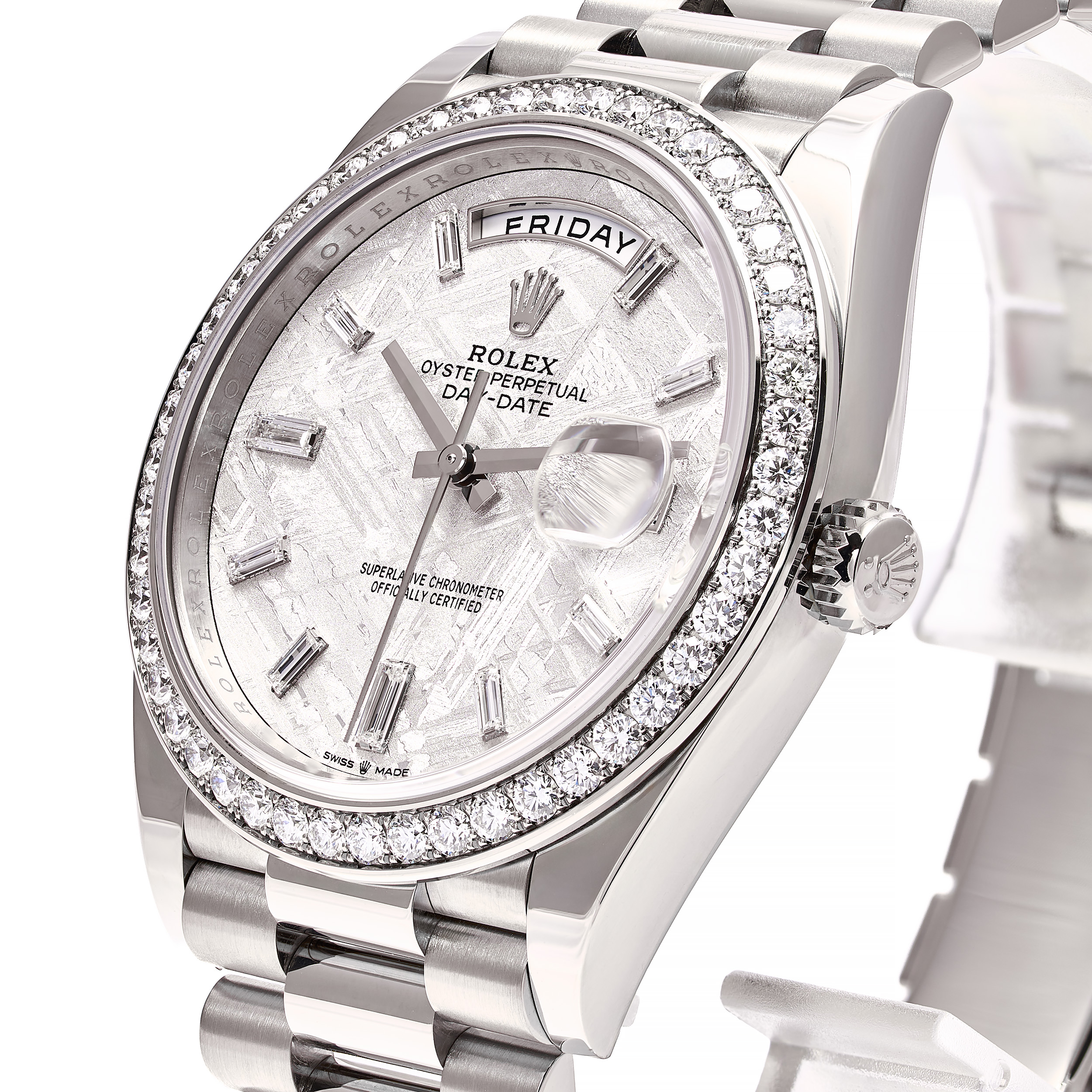Day-Date 40 Weißgold Diamant Baguette