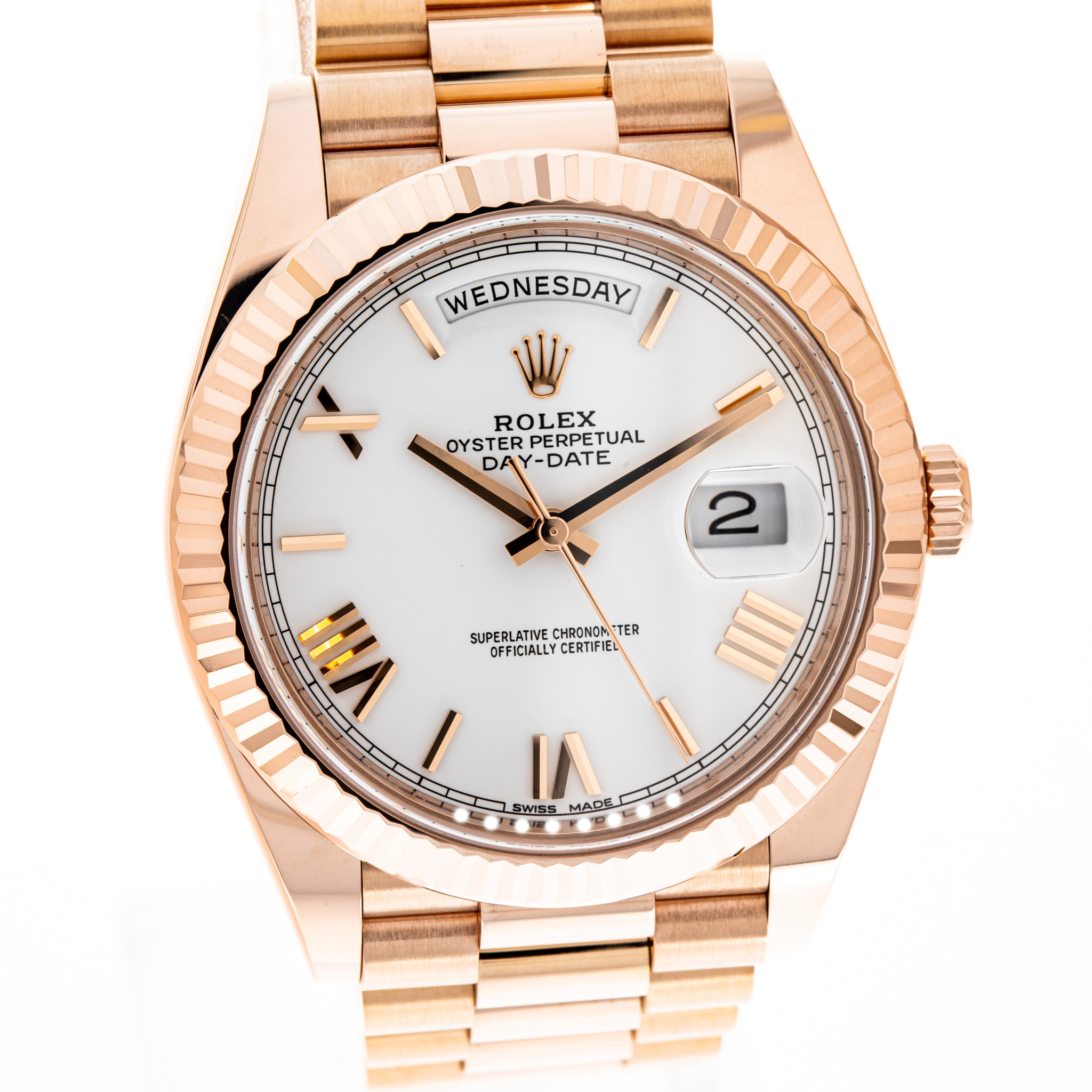 Day-Date 40 Roségold Weiß