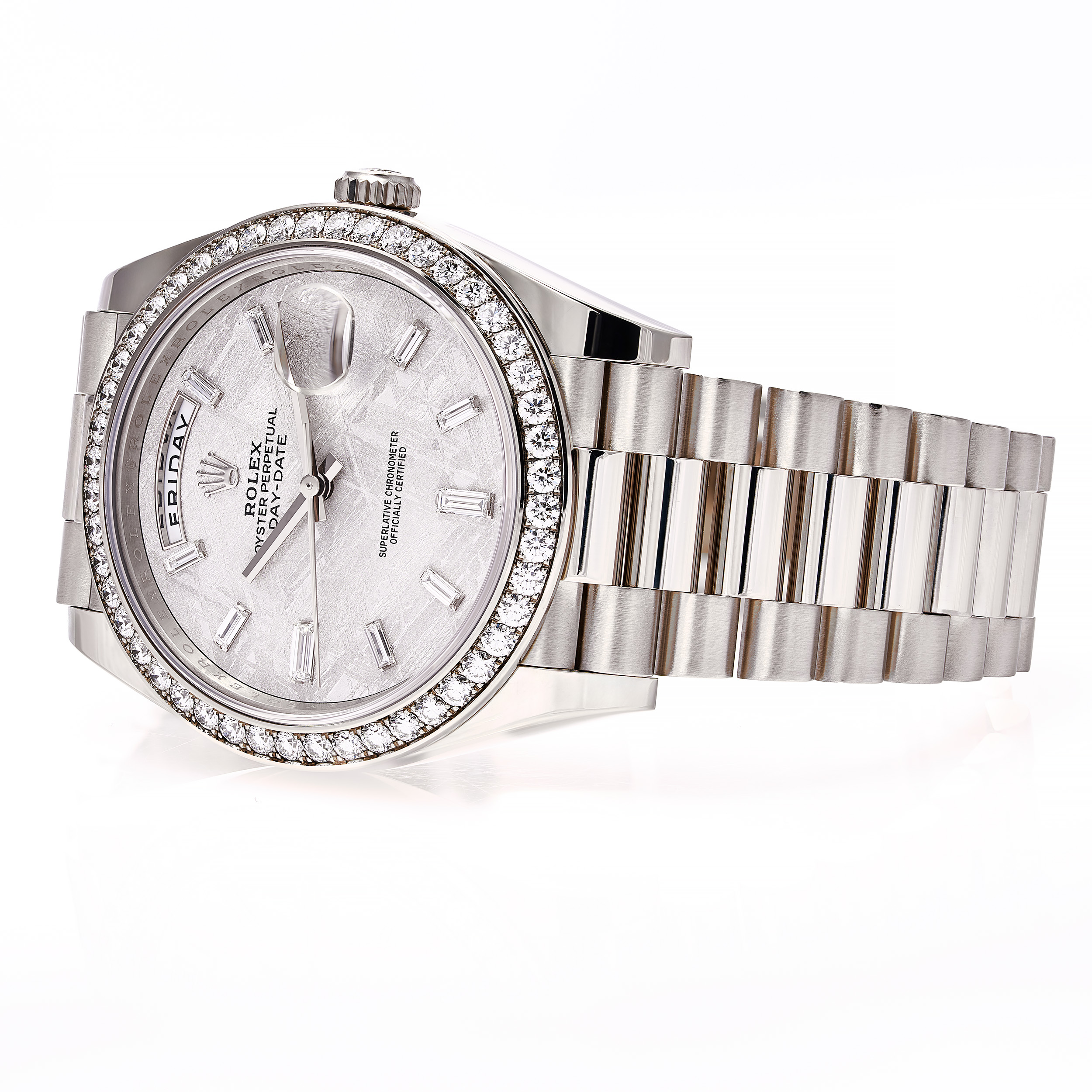 Day-Date 40 Weißgold Diamant Baguette