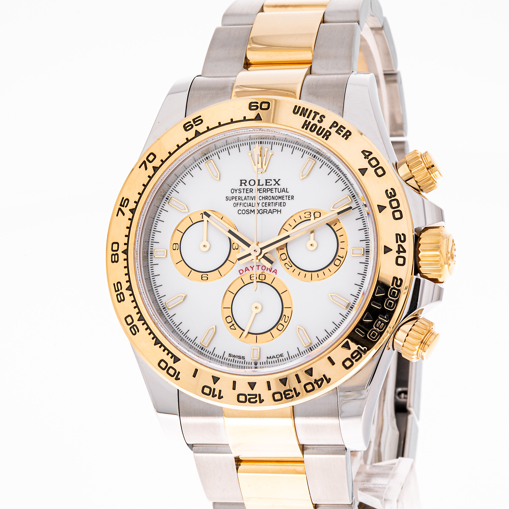 Daytona Stahl Gold Weiß