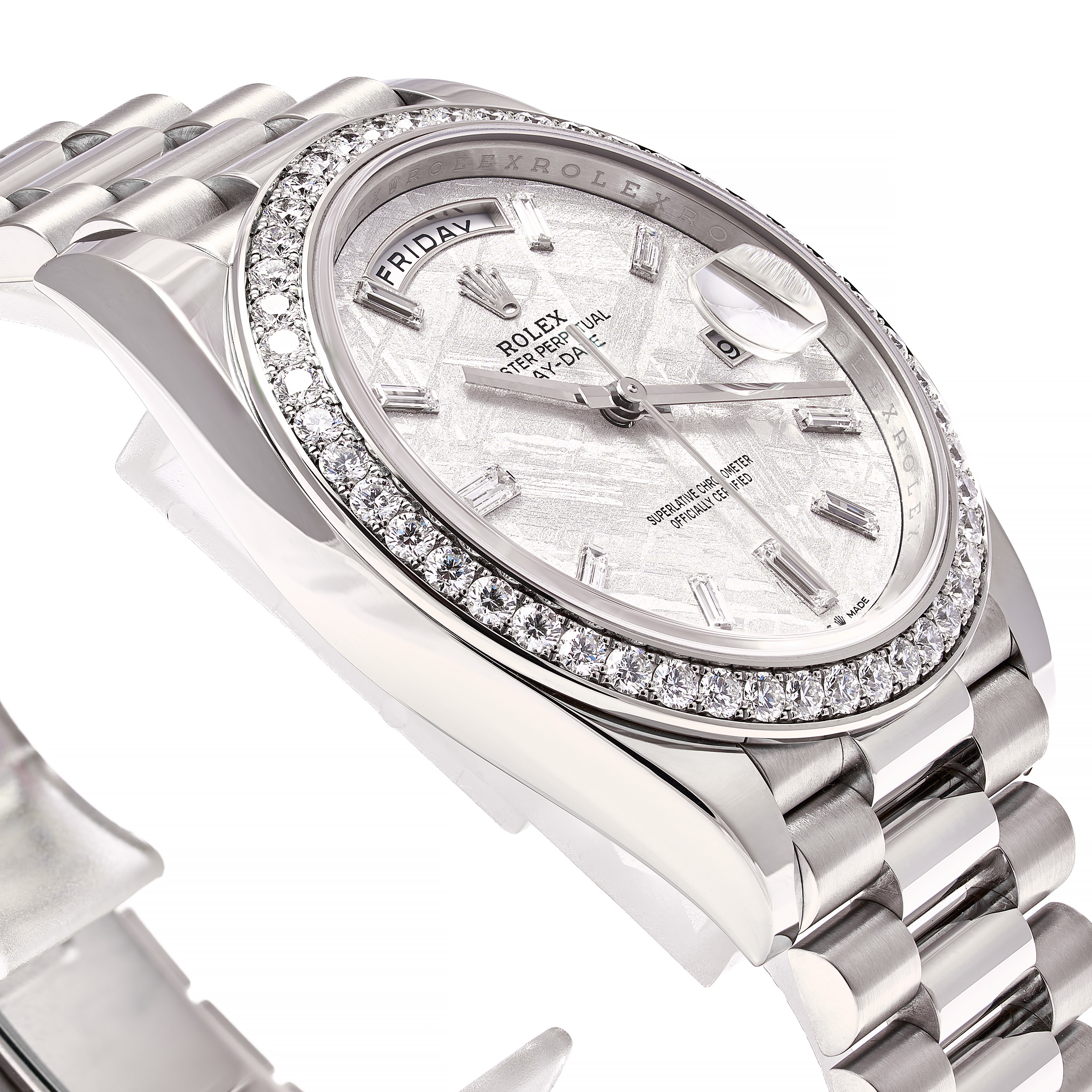 Day-Date 40 Weißgold Diamant Baguette
