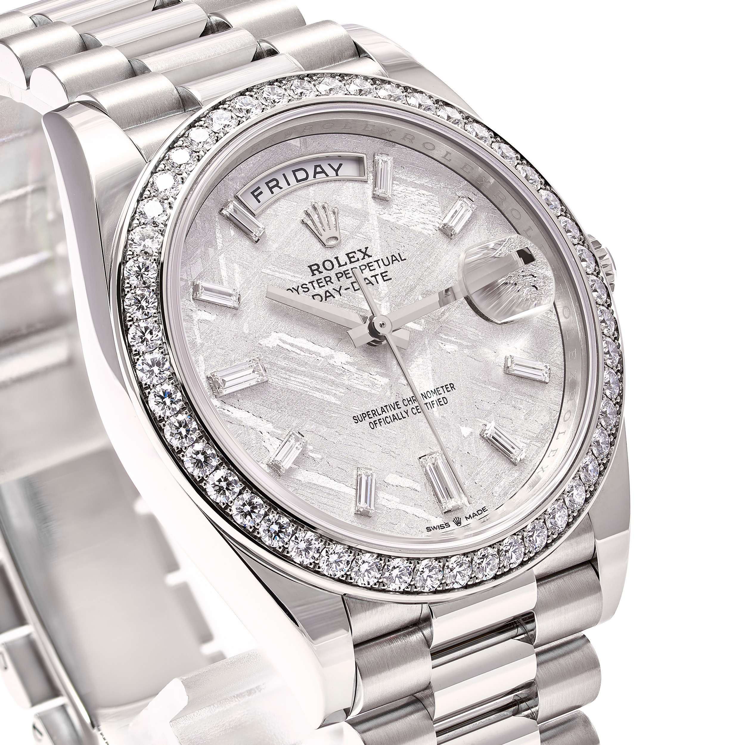 Day-Date 40 Weißgold Diamant Baguette