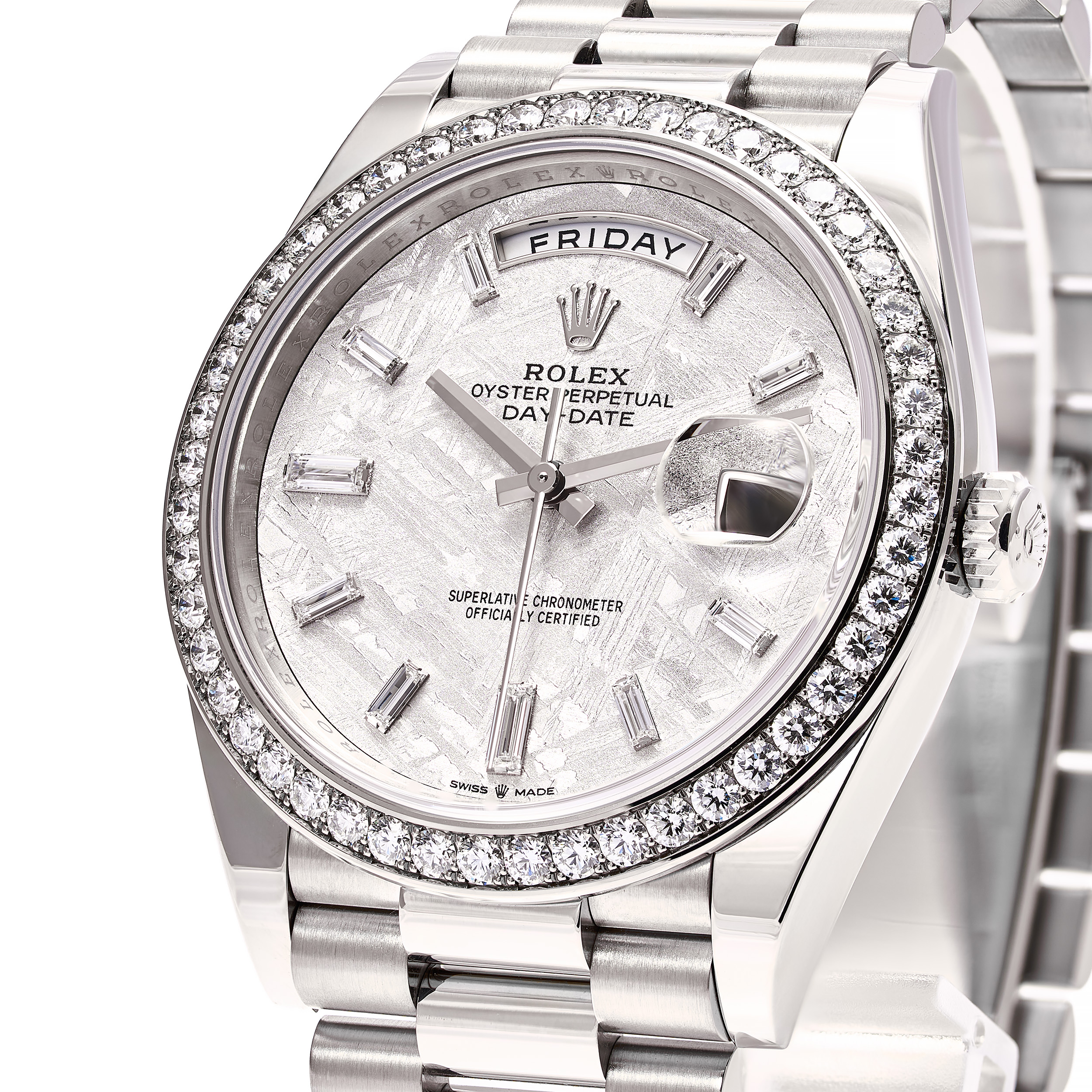 Day-Date 40 Weißgold Diamant Baguette