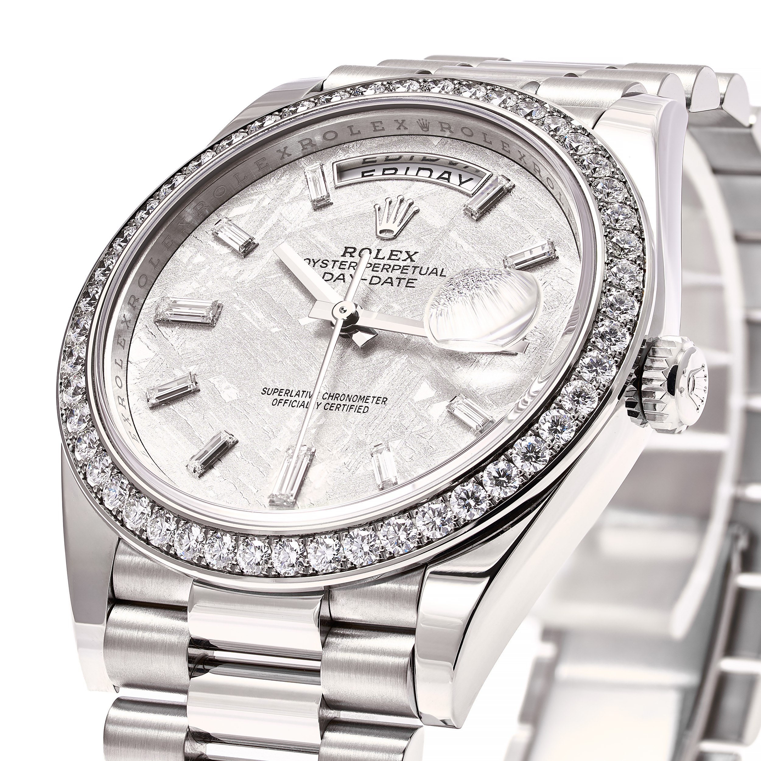 Day-Date 40 Weißgold Diamant Baguette