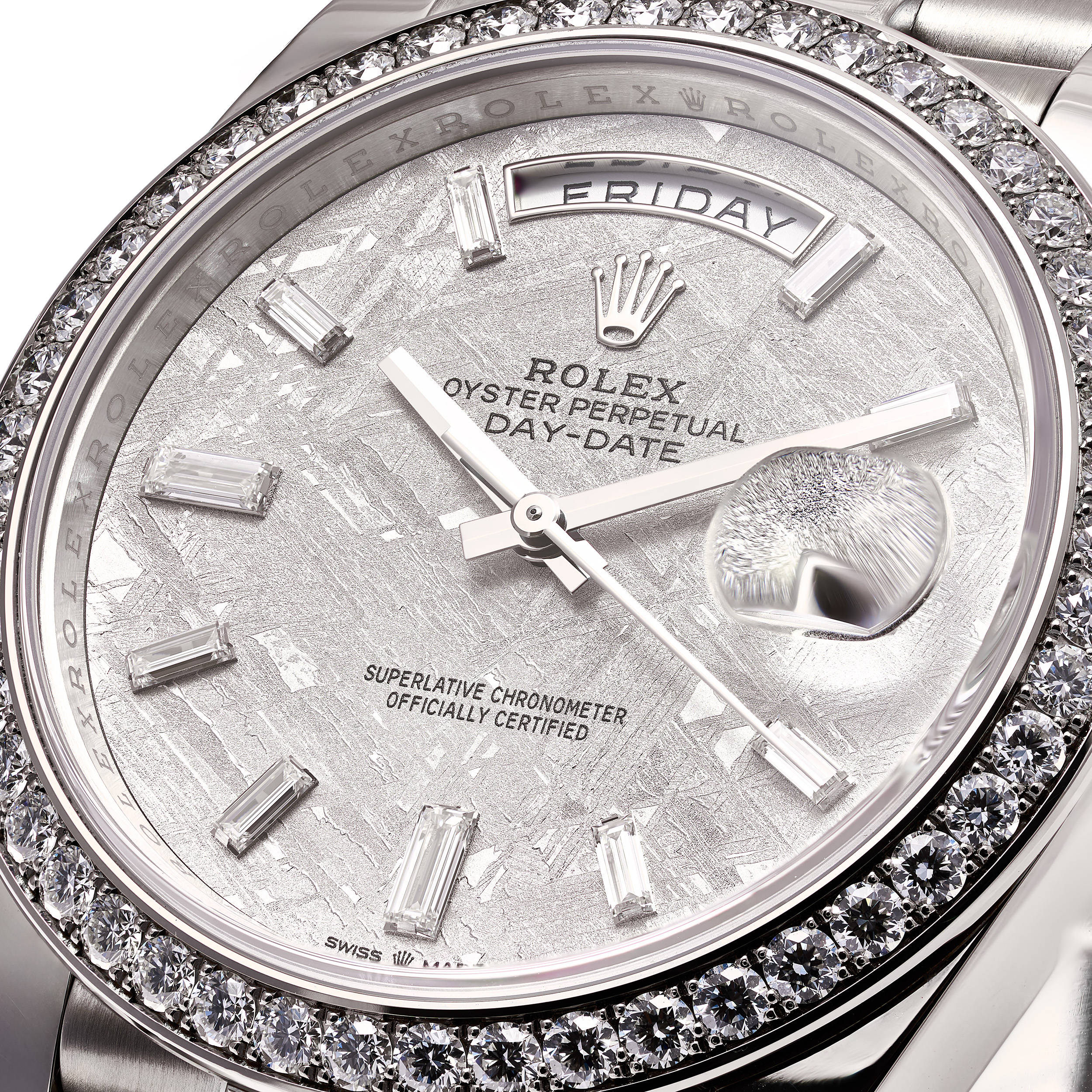 Day-Date 40 Weißgold Diamant Baguette